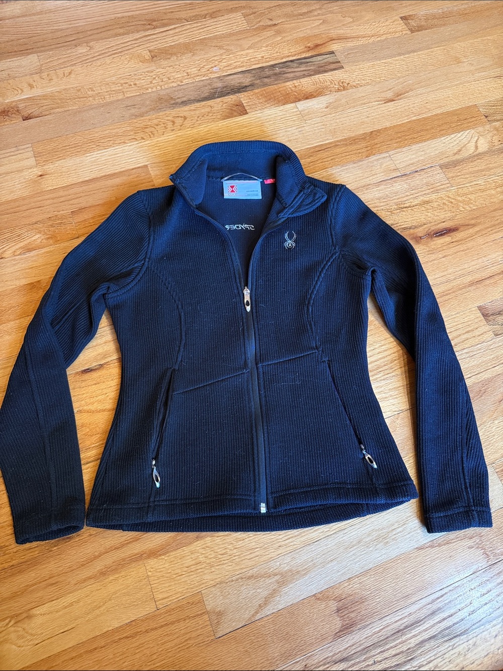 Black Spyder Women’s Black Zip-Up Knit Jacket